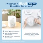 LEVOIT Top Fill Humidifiers for Bedroom, 2.5L Tank for Large Room, Easy to Fill & Clean, 28dB Quiet Cool Mist Air Humidifier for Home Baby Nursery & Plants, Auto Shut-off and BPA-Free for Safety, 25H - Image 3