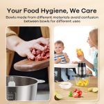 GANIZA Food Processors, Electric Food Chopper with Meat Grinder & Vegetable Chopper - 2 Bowls (8 Cup+8 Cup) with Powerful 450W Copper Motor - Includes 2 Sets of Bi-Level Blades for Fruits/Meat/Nuts - Image 3