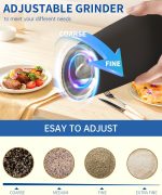 CIRCLE JOY Gravity Electric Salt and Pepper Grinder Set Automatic Salt and Pepper Grinder Set with LED Light, Battery Operated, Adjustable Coarseness, Large Capacity, for Home Kitchen BBQ - Image 2