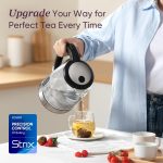 Cosori Electric Kettle, No Plastic Filter & Spout, 1.8Qt Tea Kettle & Hot Water Boiler For Coffee & Tea, Water Heater & Teapot, Automatic Shut Off, Borosilicate glass , Black, 1500W - Image 2