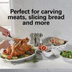 Hamilton Beach Electric Knife Set for Carving Meats, Poultry, Bread, Crafting Foam & More, Reciprocating Serrated Stainless Steel Blades, Ergonomic Design Storage Case + Fork Included, 5 Foot Cord - Image 2