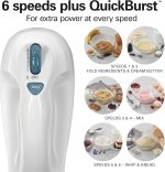 Hamilton Beach 6-Speed Electric Hand Mixer with Whisk, Traditional Beaters, Snap-On Storage Case, 250 Watts, White - Image 3